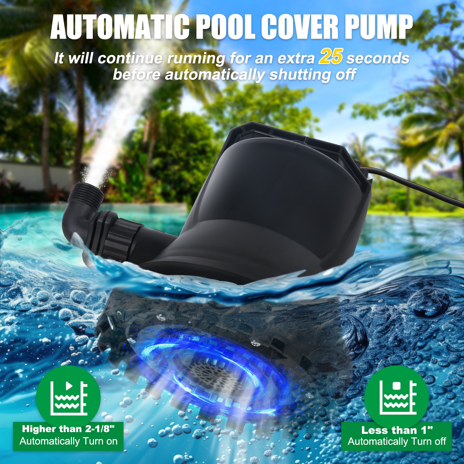 1/4 HP Automatic Pool Cover Pump